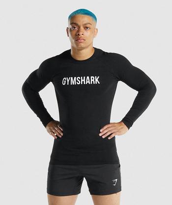 Long Sleeve Gymshark Apollo Hombre Negras | CO 3539JPQ